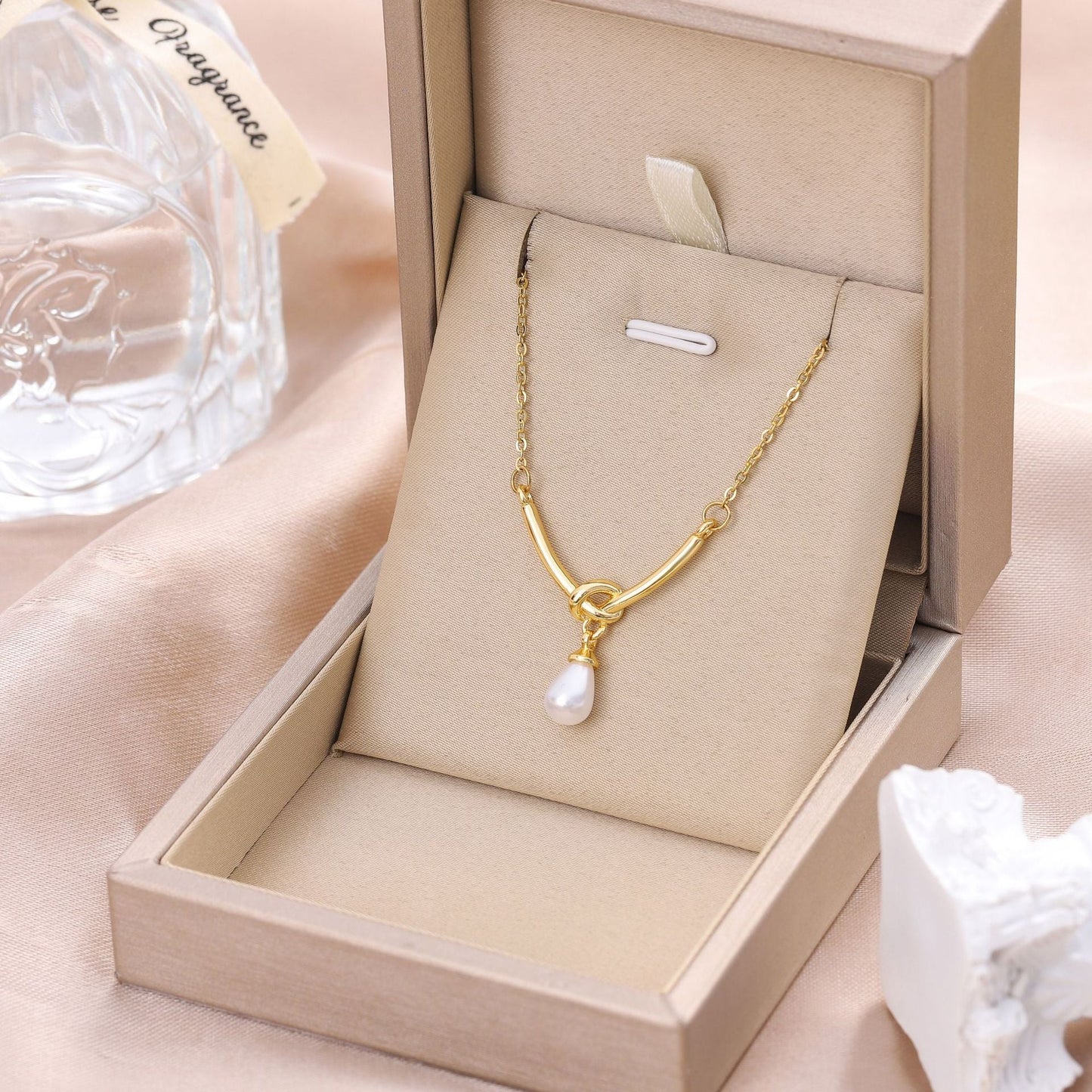 Knotted Pearl Necklace