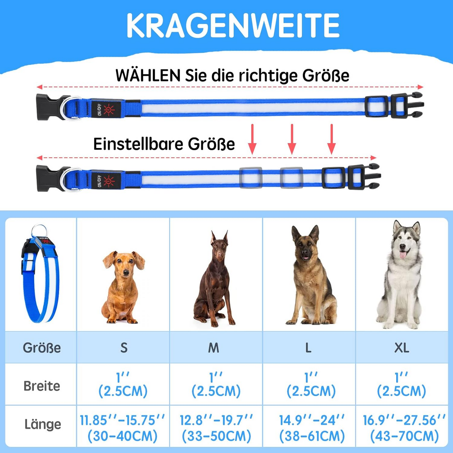 Seurico™ USB verstellbar wasserdichtes leuchtendes Hundehalsband