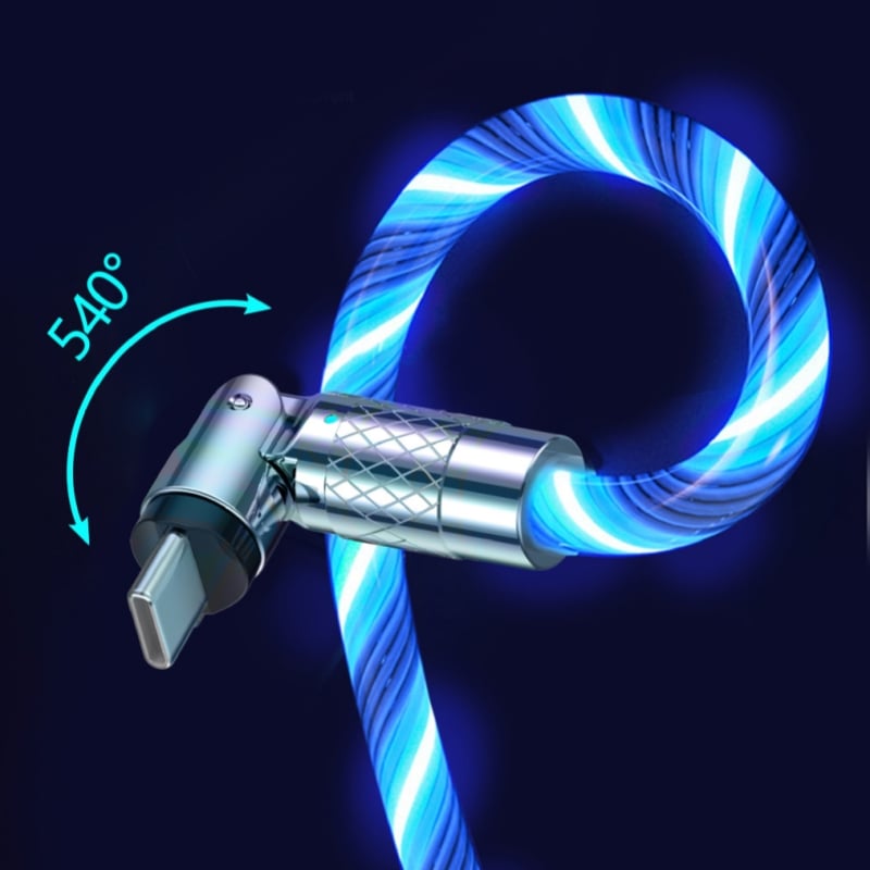 ShineLink - 540° Rotating Fast Charging Cable with Lights