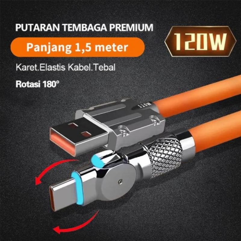 ShineLink - 540° Rotating Fast Charging Cable with Lights