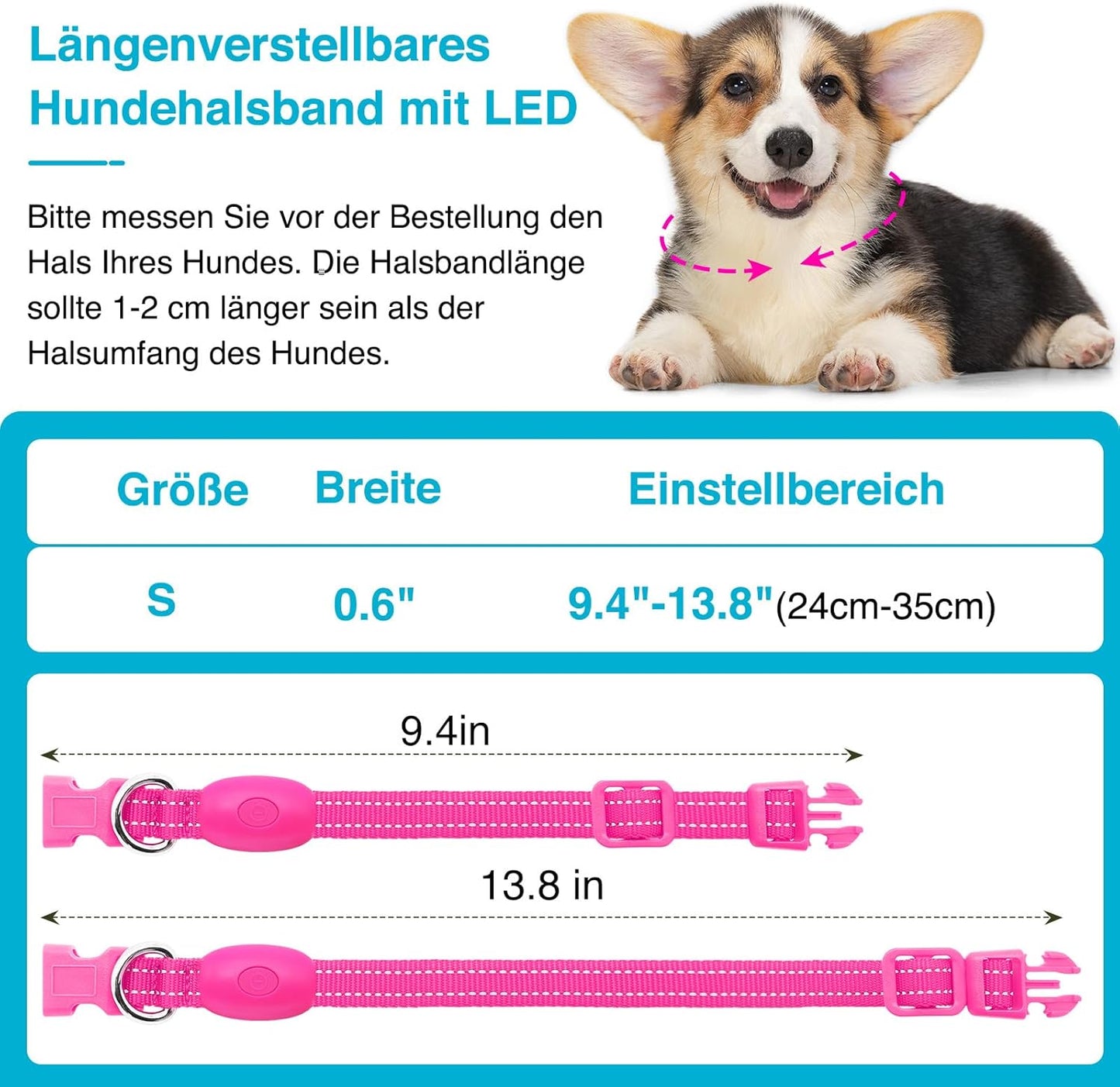 Seurico™ USB verstellbar wasserdichtes leuchtendes Hundehalsband