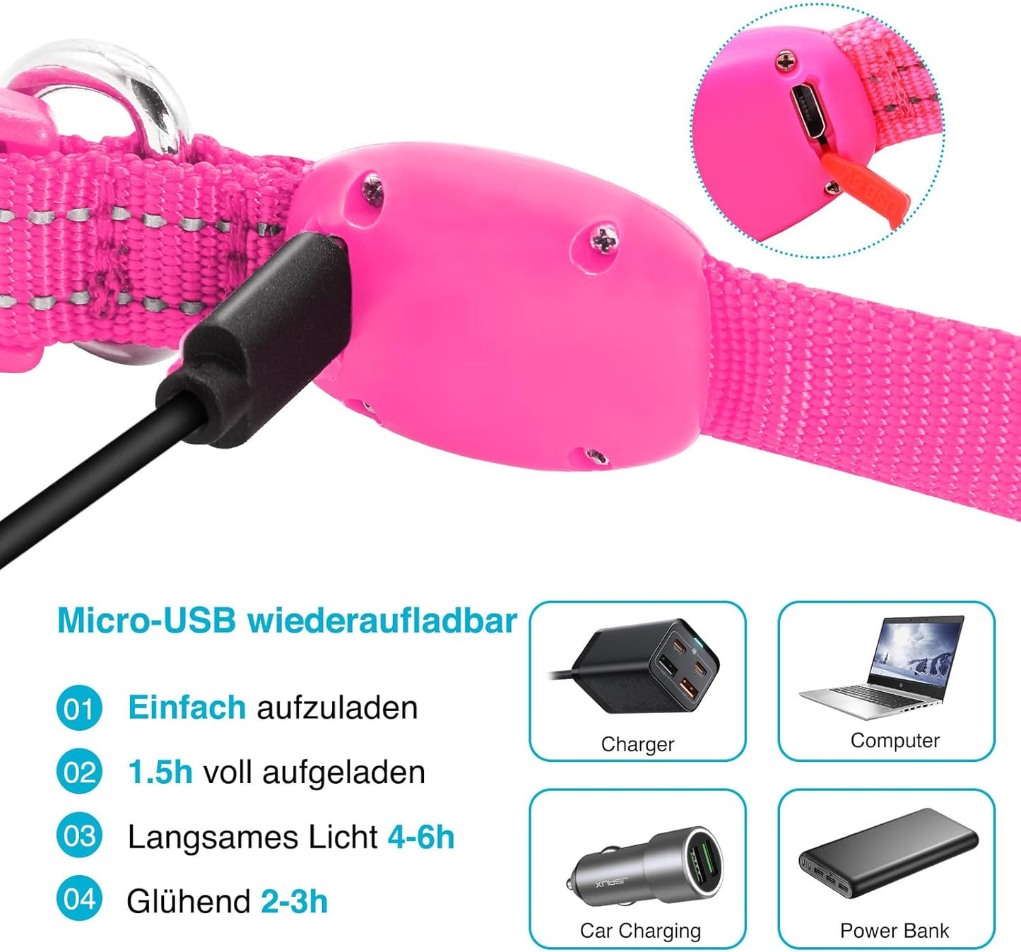 Seurico™ USB verstellbar wasserdichtes leuchtendes Hundehalsband