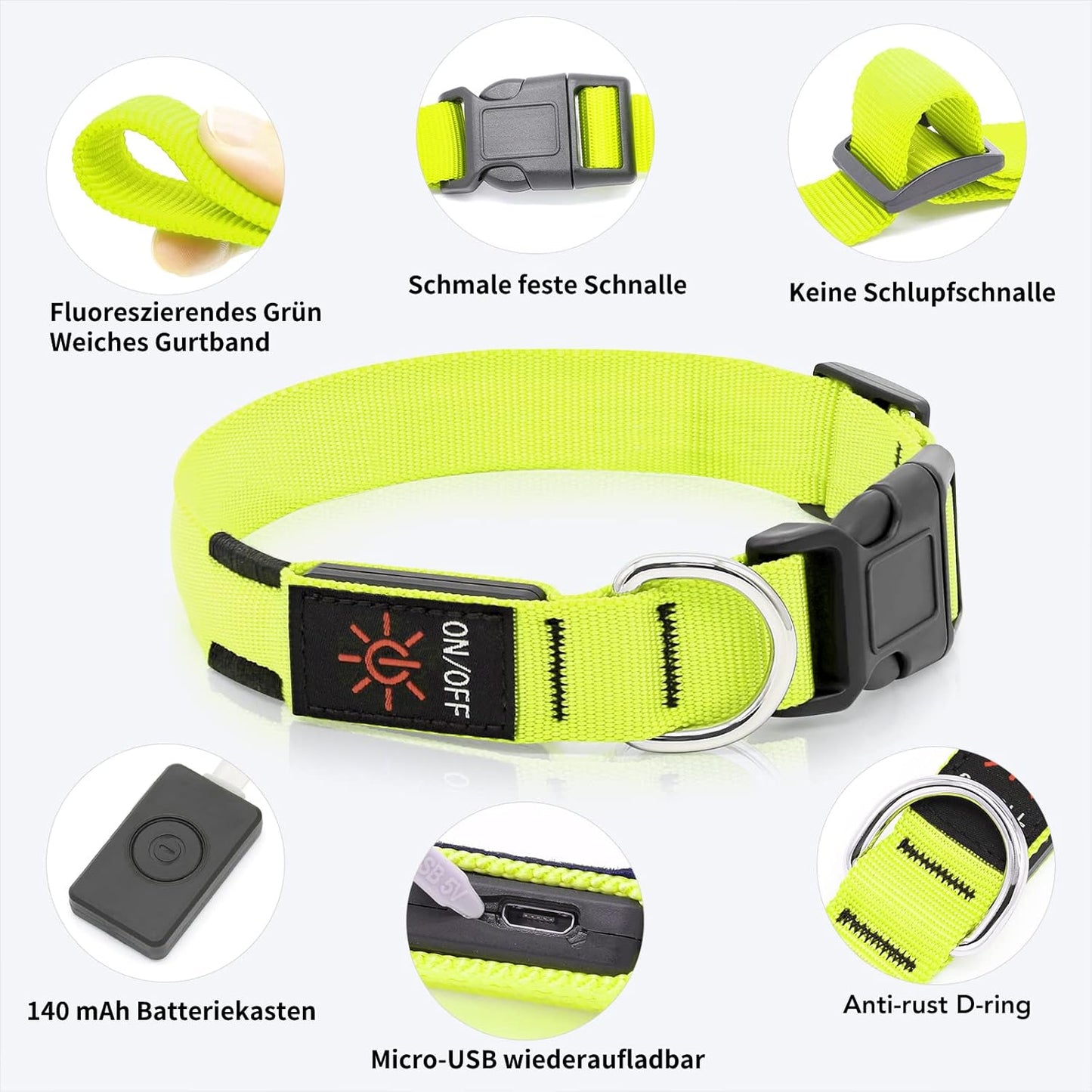 Seurico™ USB verstellbar wasserdichtes leuchtendes Hundehalsband