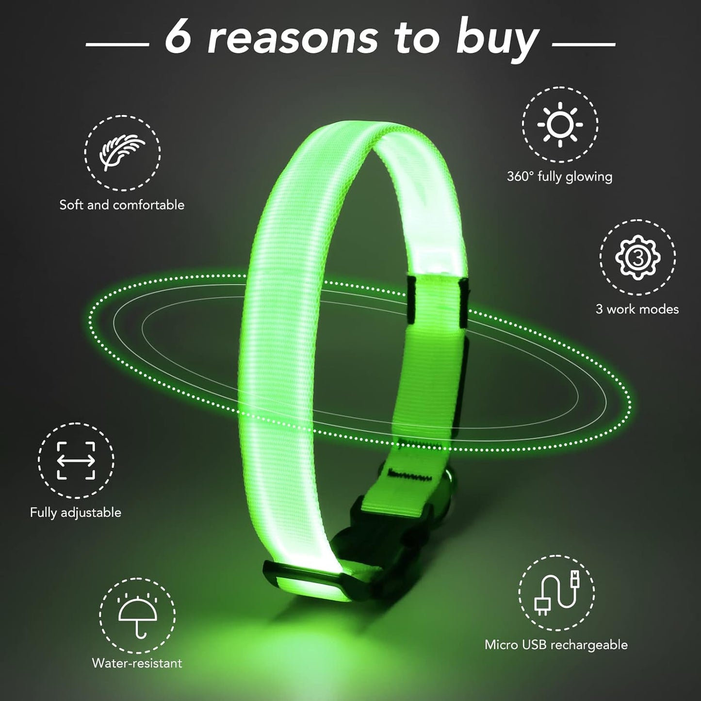 Seurico™ USB verstellbar wasserdichtes leuchtendes Hundehalsband