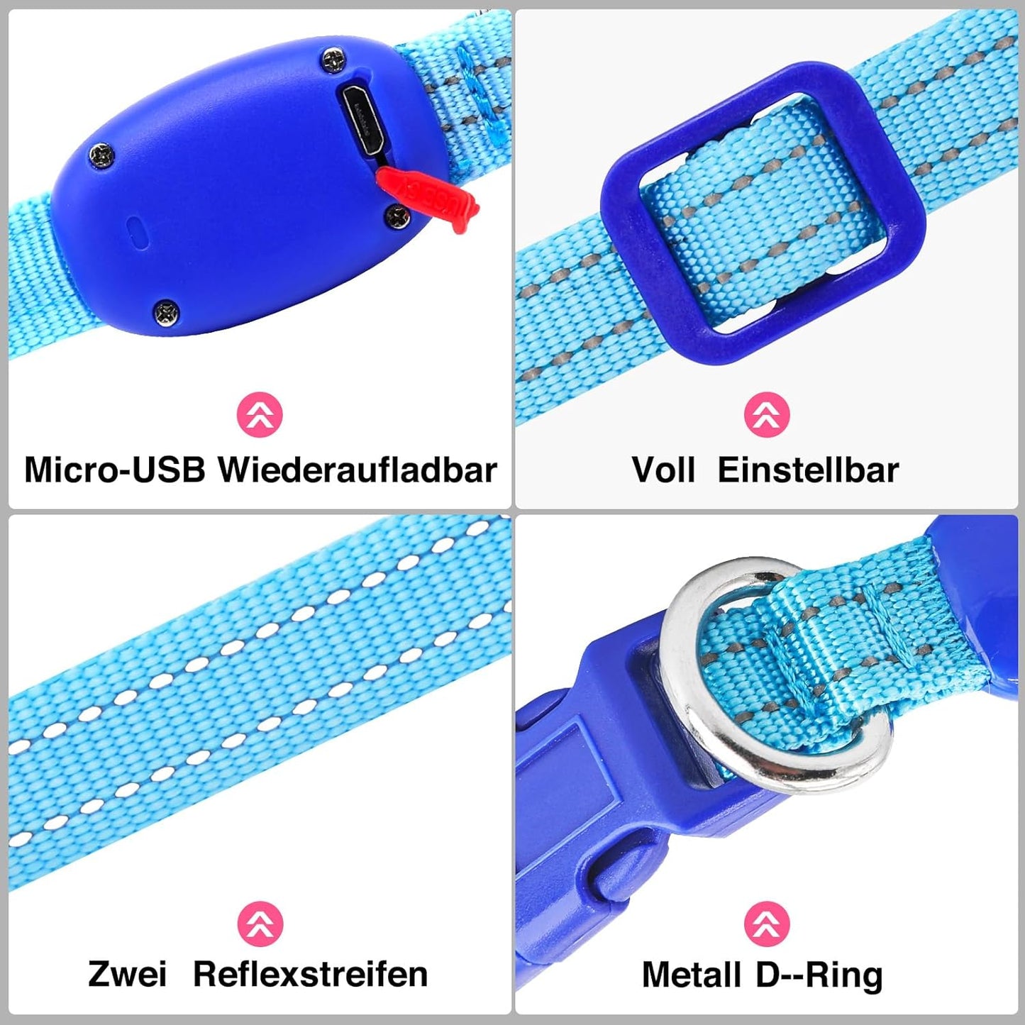 Seurico™ USB verstellbar wasserdichtes leuchtendes Hundehalsband