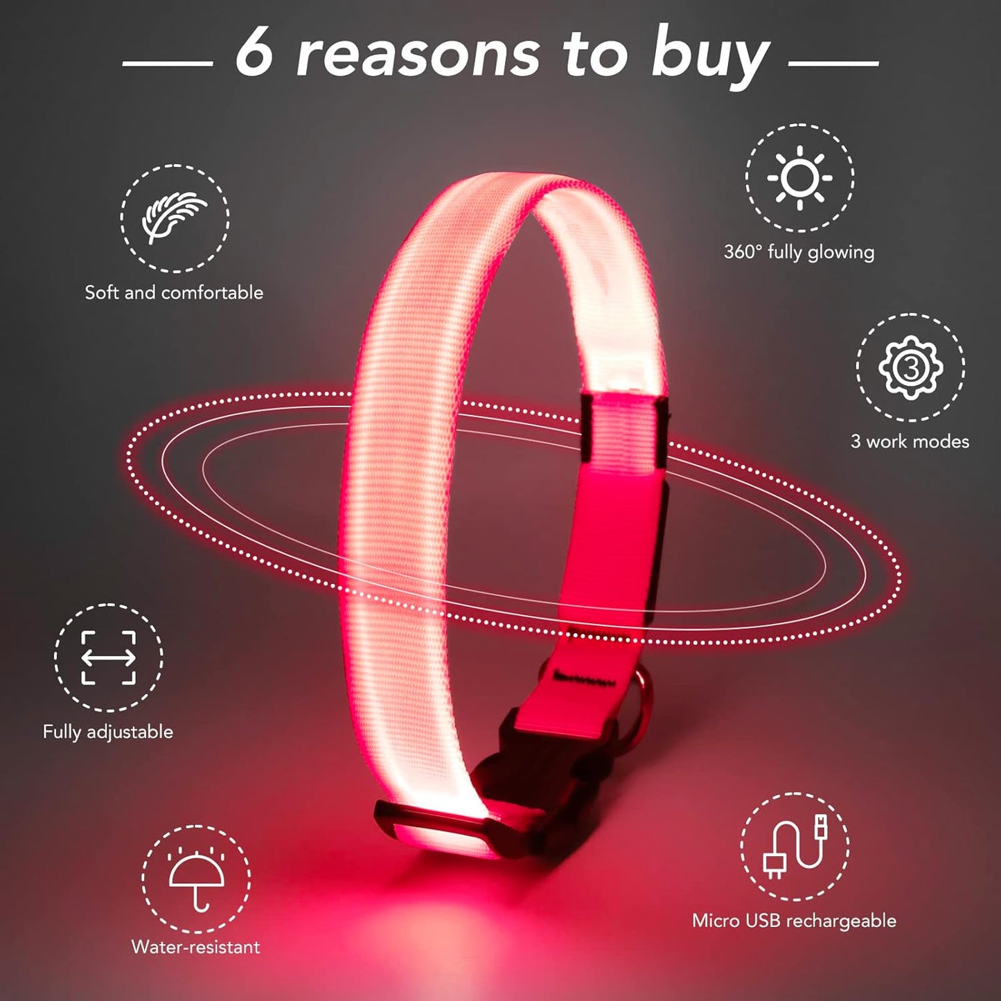 Seurico™ USB verstellbar wasserdichtes leuchtendes Hundehalsband