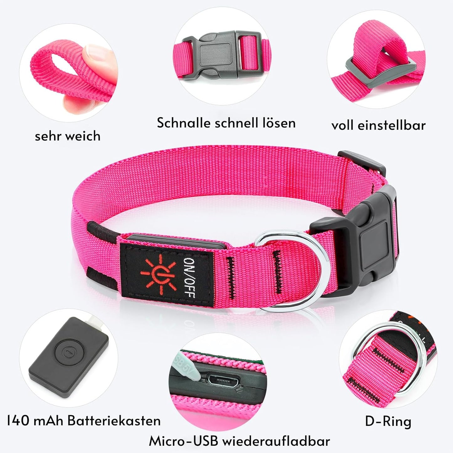 Seurico™ USB verstellbar wasserdichtes leuchtendes Hundehalsband