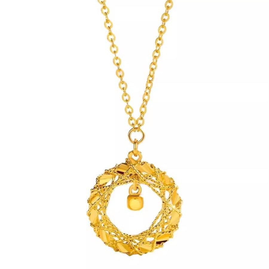 Dreamcatcher Circular Mobius Ring Cube Pendant Necklace