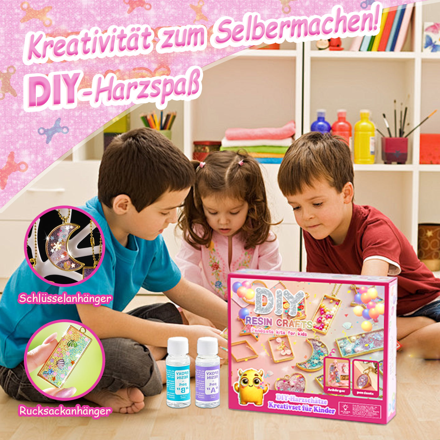 🎨Bunte DIY-Harzschätze – Kreativset für Kinder